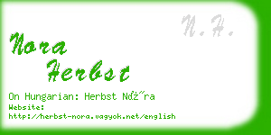 nora herbst business card